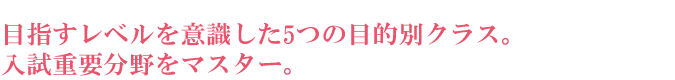 目指すレベルを意識した