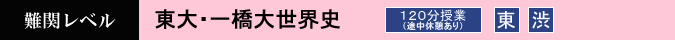 東大一橋大世界史　120分　設置校舎：東京本校