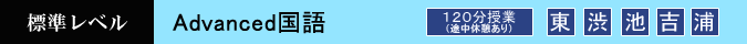 Advanced国語　120分　設置校舎：東京本校・渋谷校・池袋校・吉祥寺校・南浦和館