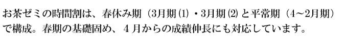 �����[�~�̎��Ԋ��́A�t�x�݊��i3�����@�E3�����A�j�ƕ�����i�S�`�Q�����j�ō\���B
