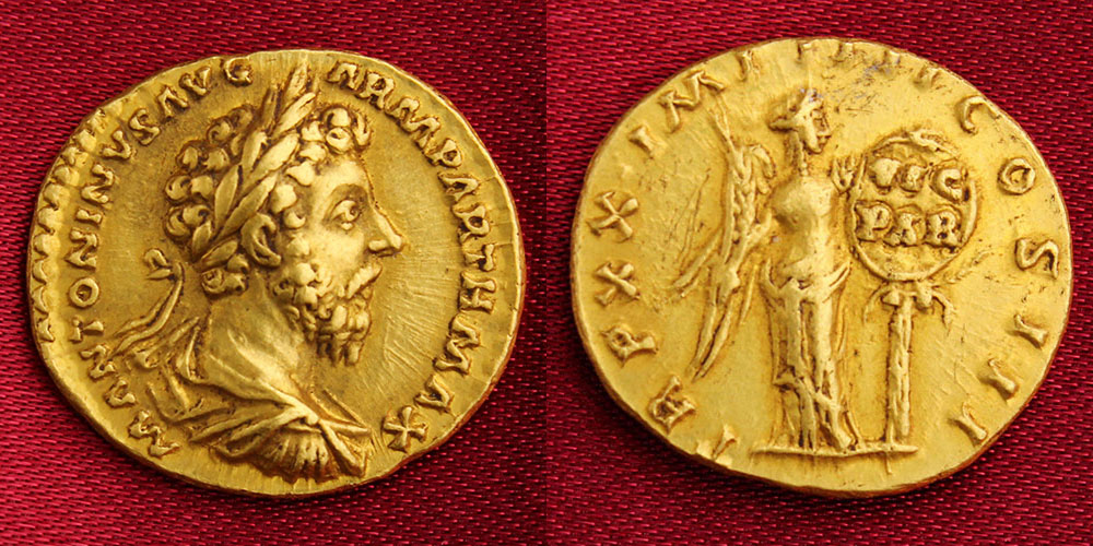 古代ローマ帝国　マルクス・アウレリウス帝/ヴィクトリー女神　対パルティア戦勝記念