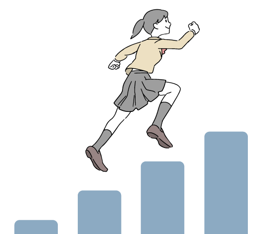 階段を飛びのぼるイラスト