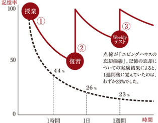 エビングハウスの忘却曲線