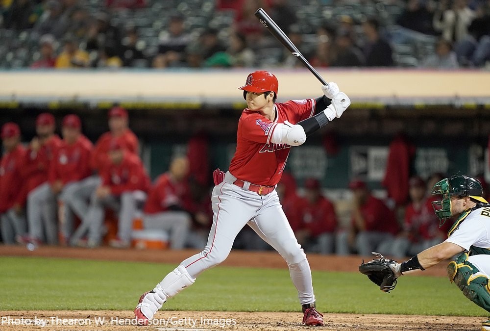 バットを振る大谷翔平選手