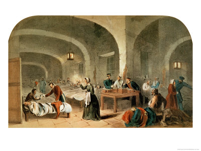 1856年頃、スクタリ病院の病棟のスケッチ