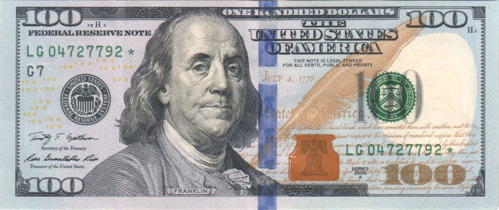 100ドル紙幣に描かれているフランクリン