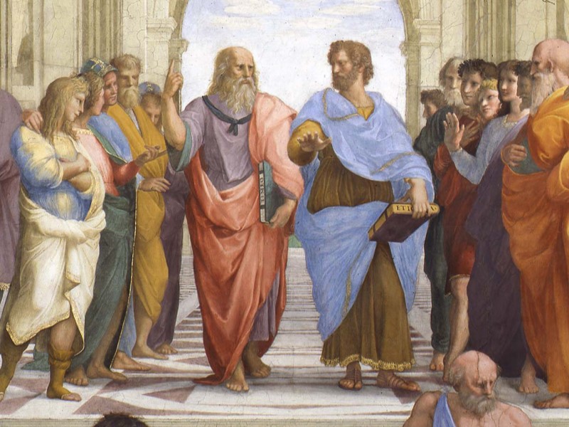 プラトンとアリストテレス（「アテナイの学堂」より）