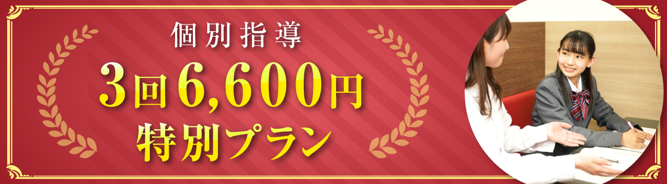 個別指導3回6,600円特別プラン