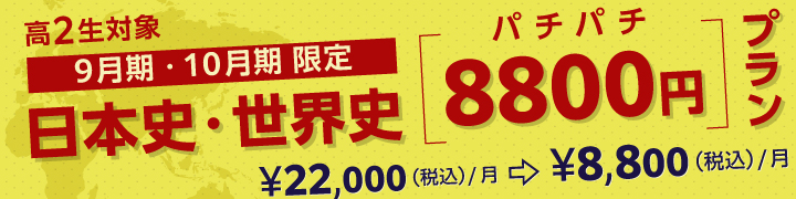 日本史・世界史「8800円」（パチパチ）プラン